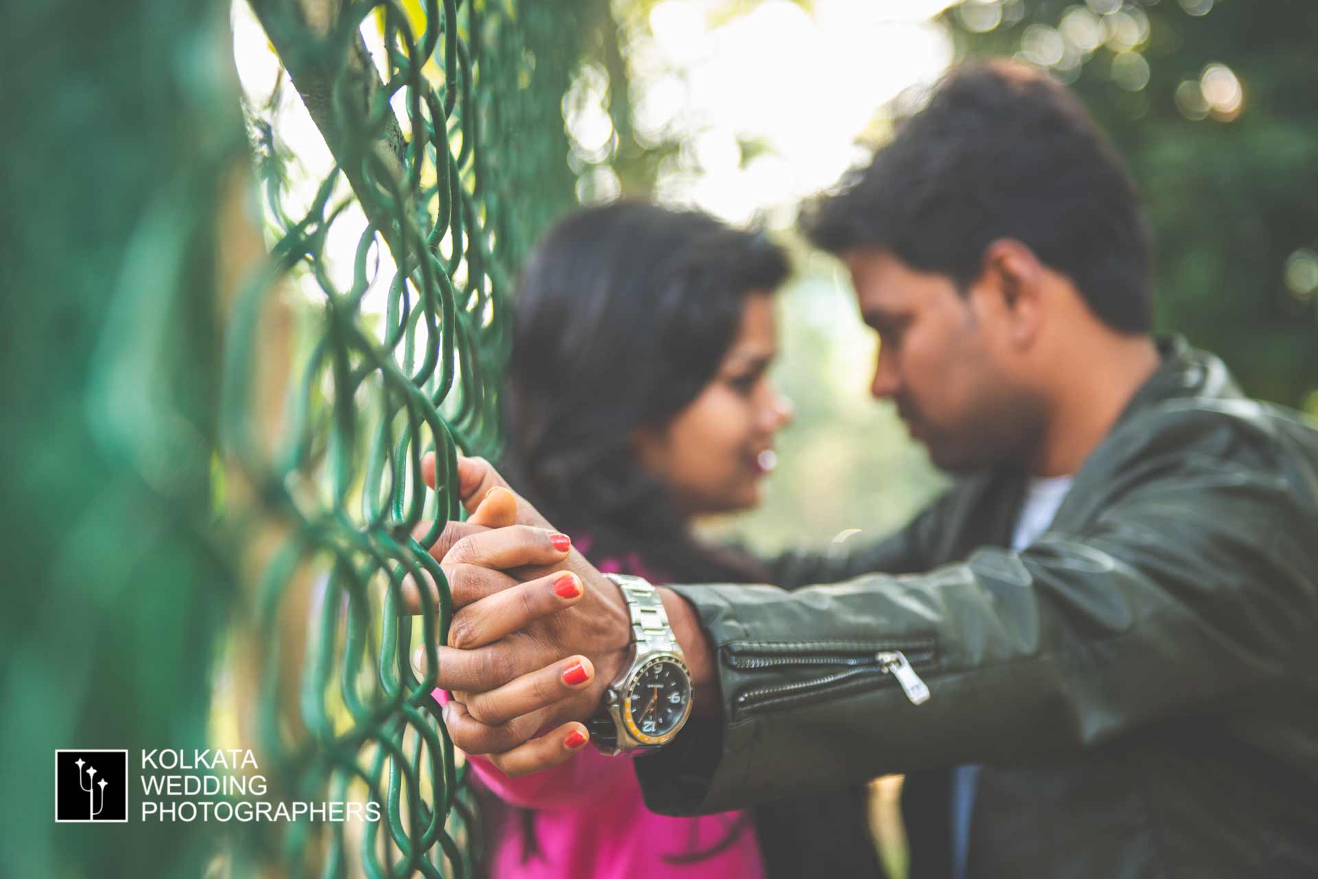 Couple poses for pre wedding photography